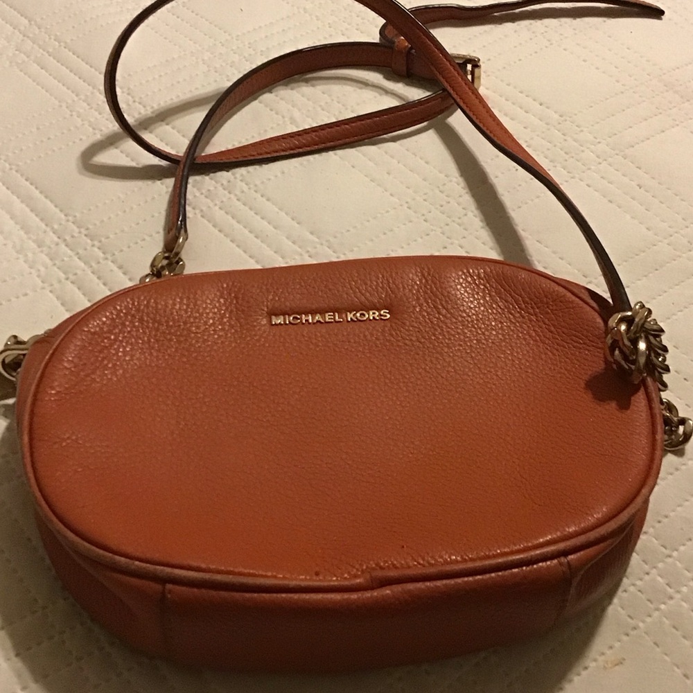 Michael Kors Orange Leather Crossbody Bag